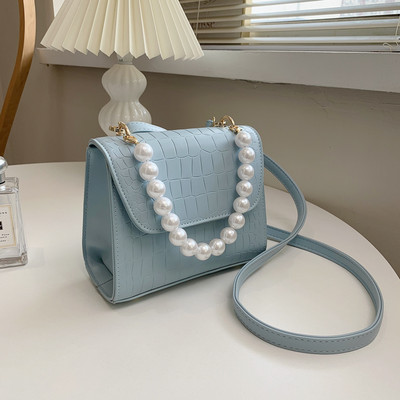 Sieviešu ādas soma ar pērlēm dažādās krāsās