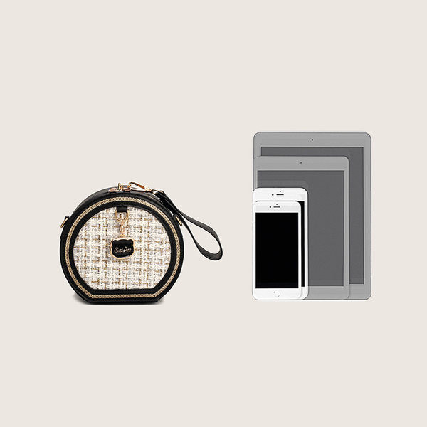 Moderna soma no eko ādas un apaļa tekstila