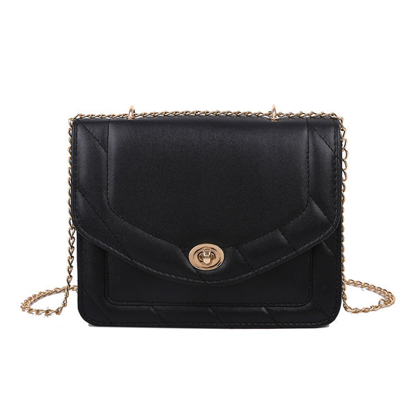 Moderna sieviešu soma no eko ādas ar garu metāla rokturi