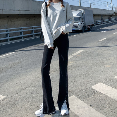 Sieviešu ikdienas džinsi ar šķēlumiem - vienkāršs modelis