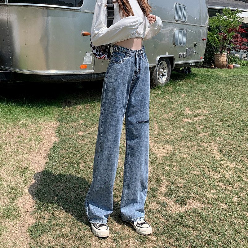 Γυναικεία μοντέρνα τζιν με υψηλή μέση σε διάφορα χρώματα