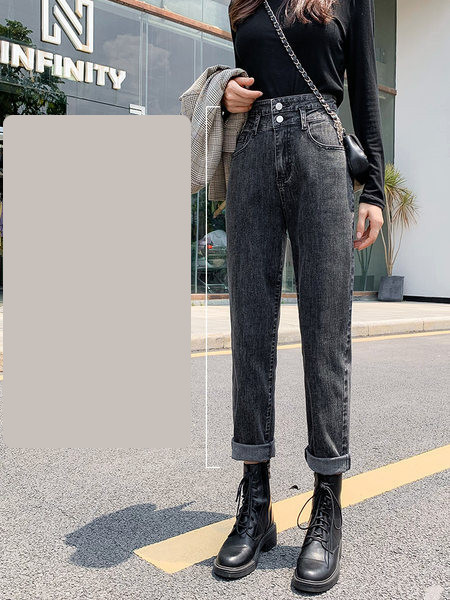 Blugi de dama cu talie inalta model slim