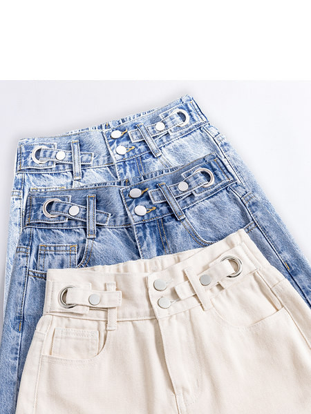 Νέο μοντέλο γυναικεία  τζιν με ψηλή μέση και τσέπες - διάφορα χρώματα