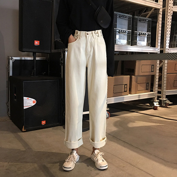 Γυναικεία τζιν με υψηλή μέση και μήκος 9/10