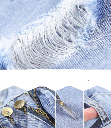 Ikdienas džinsi ar augstu vidukli un saplēstiem motīviem