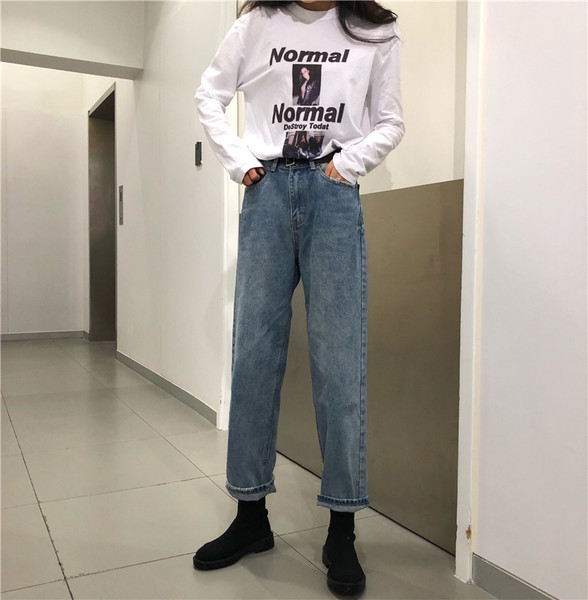 Blugi de dama cu buzunare - talie inalta in albastru