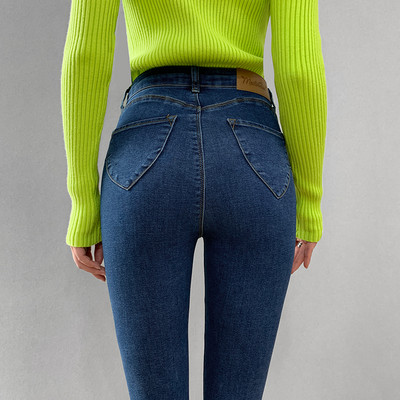 Ελαστικά γυναικεία τζιν με υψηλή μέση σε διάφορα χρώματα