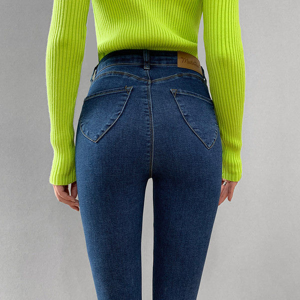 Ελαστικά γυναικεία τζιν με υψηλή μέση σε διάφορα χρώματα