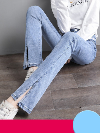 Jauns sieviešu ikdienas džinsu modelis ar šķēlumiem - melns un zils