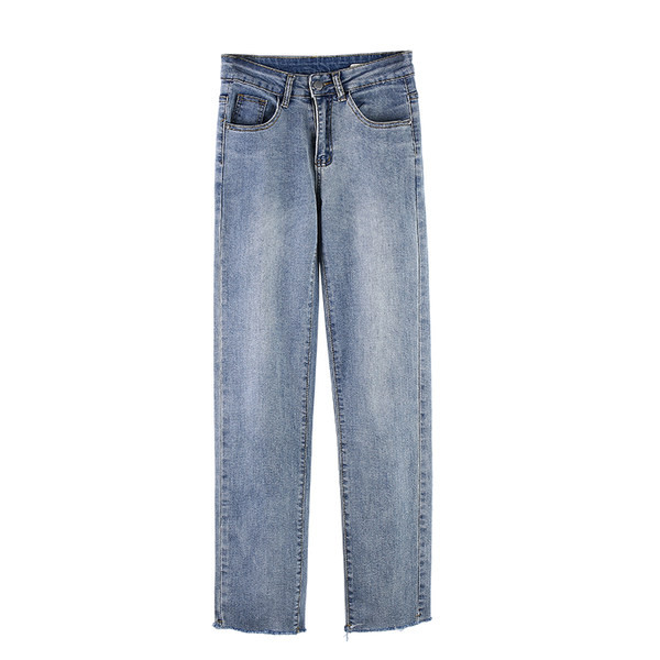 Sieviešu džinsi ar augstu vidukli un 9/10 garumu