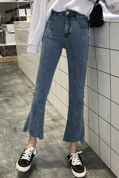 Pantaloni dama de primavara cu talie inalta - model asimetric