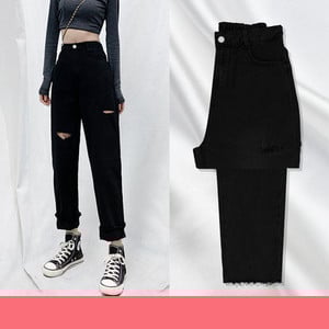 Casual γυναικεία τζιν με υψηλή μέση - πολλά χρώματα