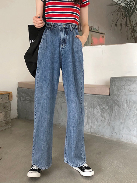Pavasarīgi plati džinsi ar augstu vidukli sievietēm