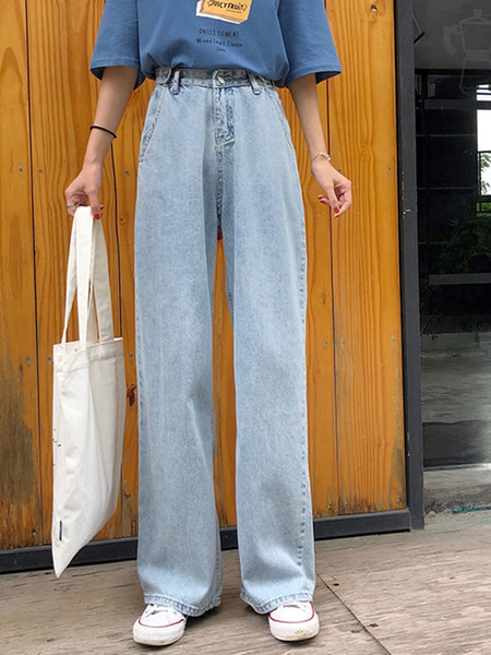 Pavasarīgi plati džinsi ar augstu vidukli sievietēm