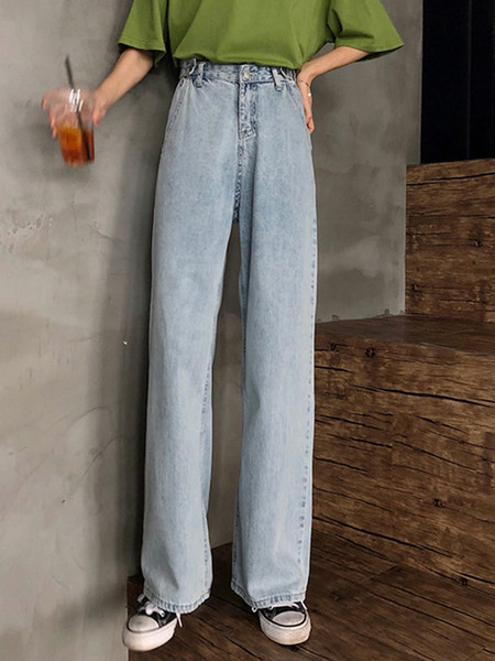 Pavasarīgi plati džinsi ar augstu vidukli sievietēm