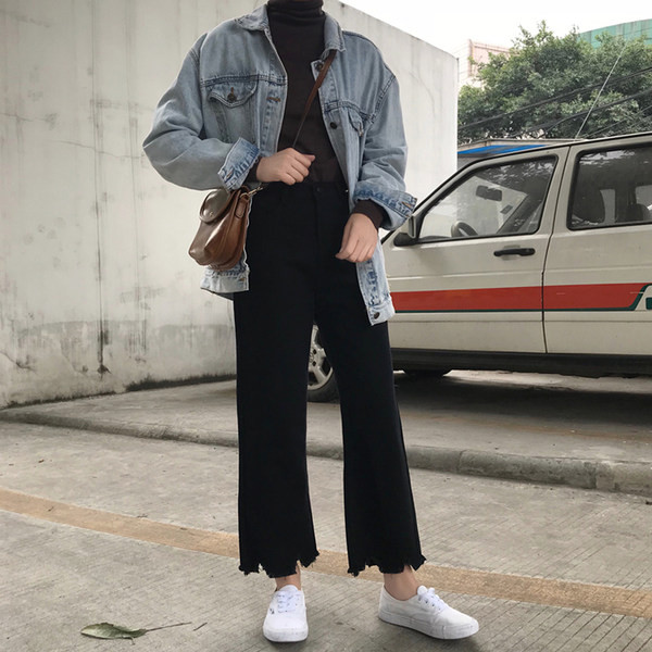 Blugi de dama lati cu buzunare si talie inalta