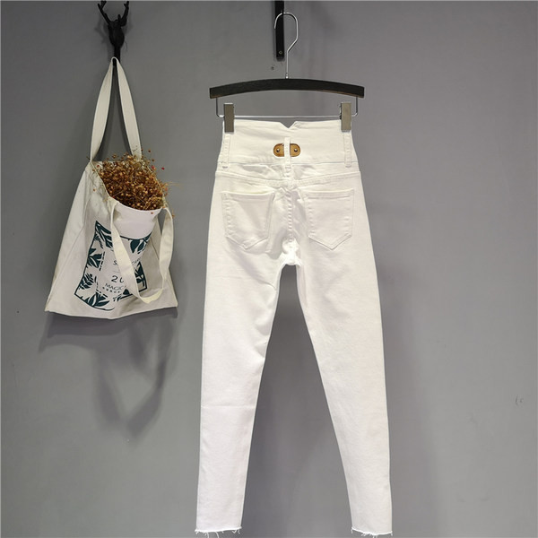 Model nou de blugi de dama cu talie inalta si crapaturi