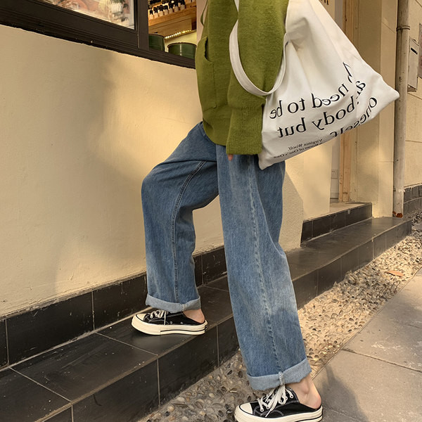 Blugi de primăvară de damă cu model cu talie înaltă