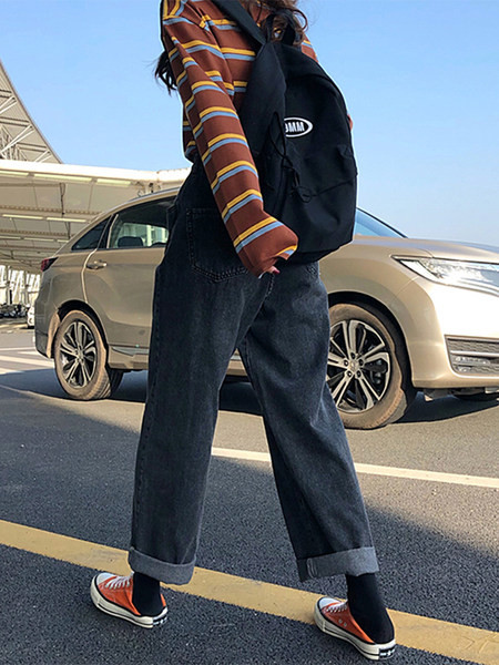 Sieviešu pavasara džinsi ar augstu vidukli un platām kājām