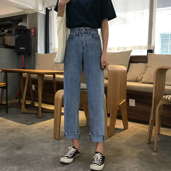 Άνοιξη-καλοκαιρινά φαρδιά τζιν με ψηλή μέση