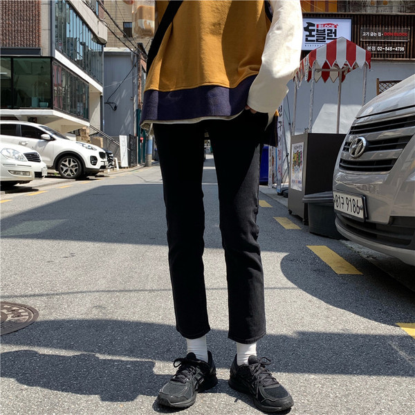 Pavasariniai džinsai, tiesūs, 7/8 ilgio