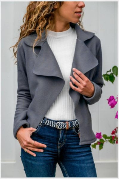 Jacheta damso scurta eleganta model simplu fara inchidere