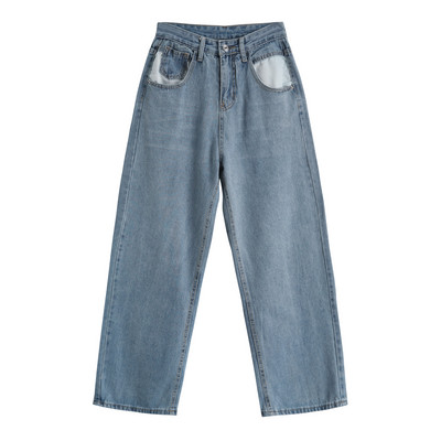 Sieviešu džinsu plats modelis retro stilā