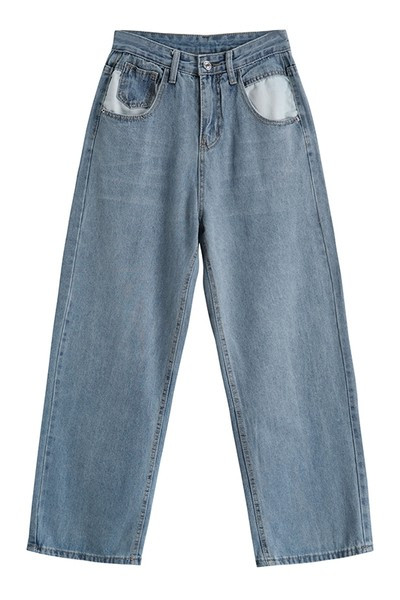 Sieviešu džinsu plats modelis retro stilā