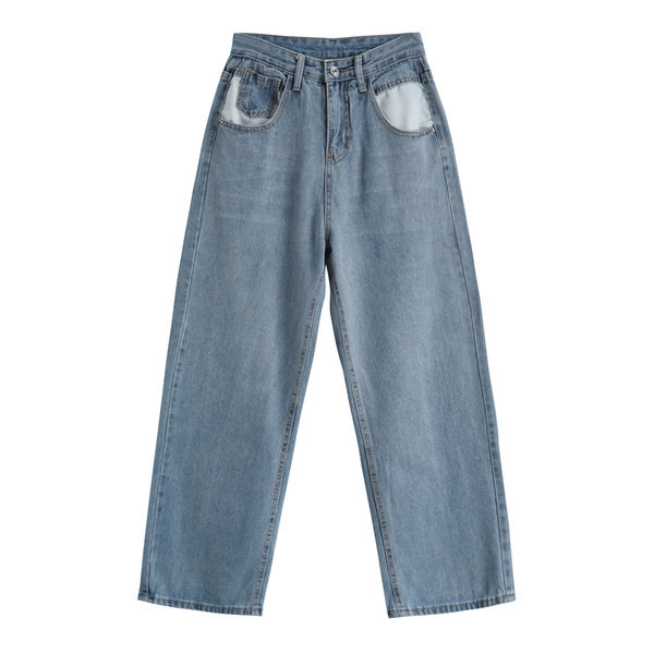 Sieviešu džinsu plats modelis retro stilā