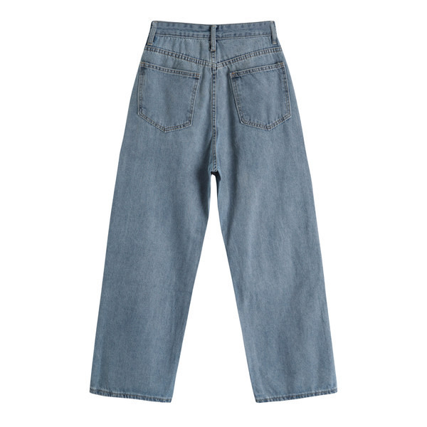 Sieviešu džinsu plats modelis retro stilā