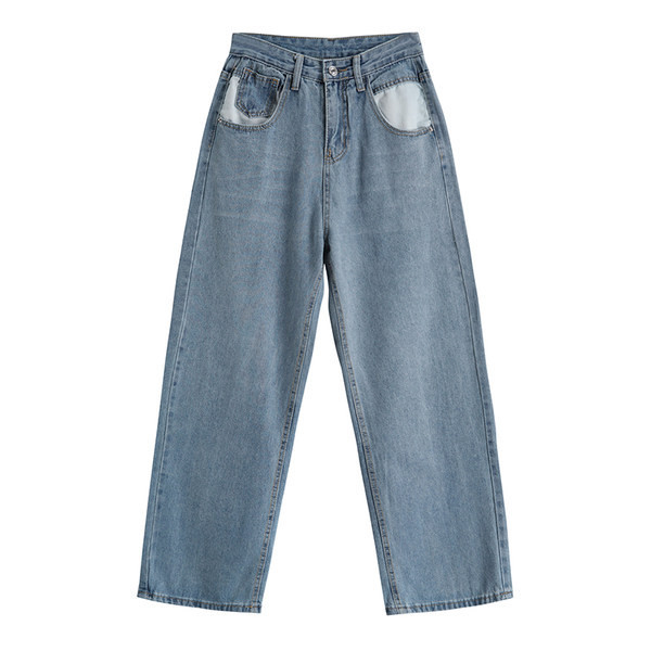 Sieviešu džinsu plats modelis retro stilā