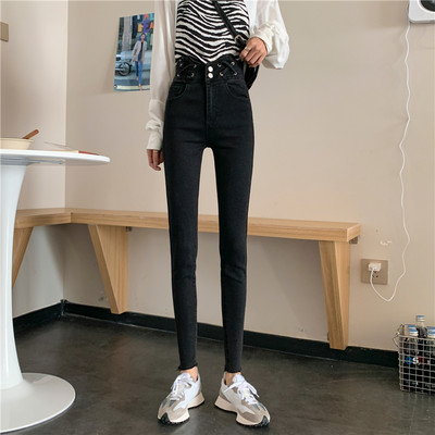 Blugi de dama model subtire cu talie inalta