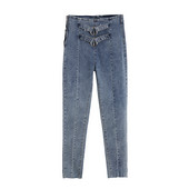 Sieviešu džinsi divās krāsās - taisns modelis