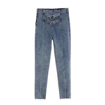 Sieviešu džinsi divās krāsās - taisns modelis