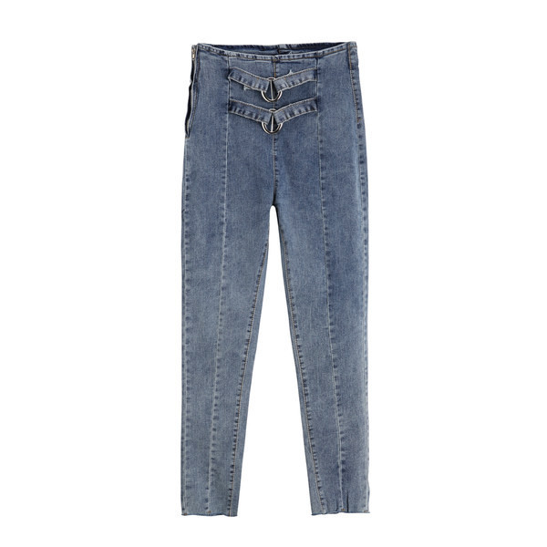 Sieviešu džinsi divās krāsās - taisns modelis