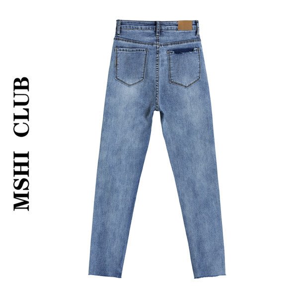 Model nou de blugi de dama cu talie dreapta rupta si inalta