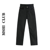 Blugi eleganti de dama in negru si talie inalta