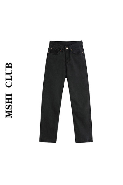 Blugi eleganti de dama in negru si talie inalta