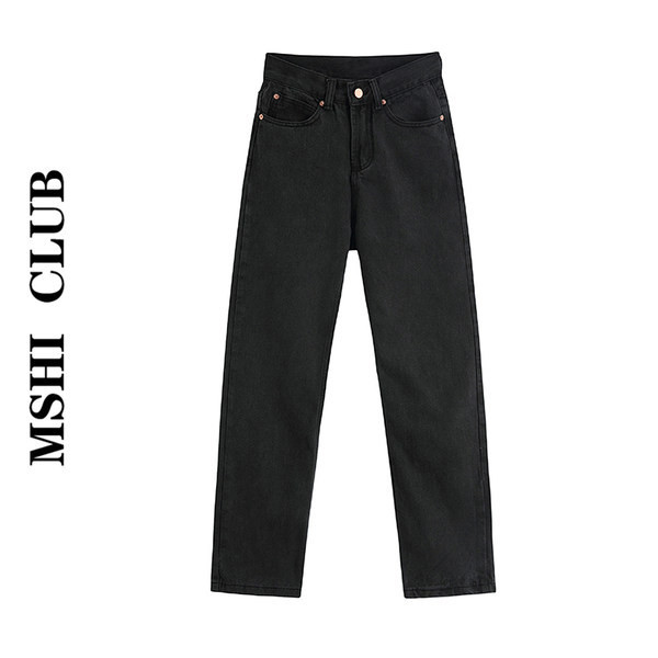 Blugi eleganti de dama in negru si talie inalta