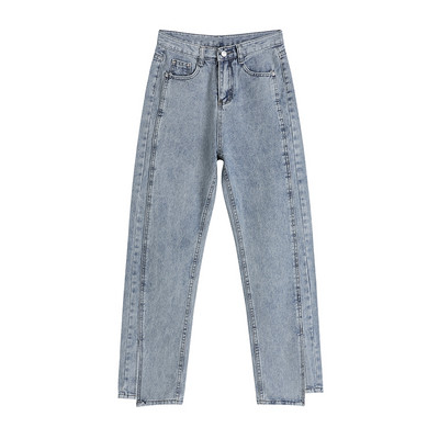 Blugi de dama - model asimetric cu talie inalta