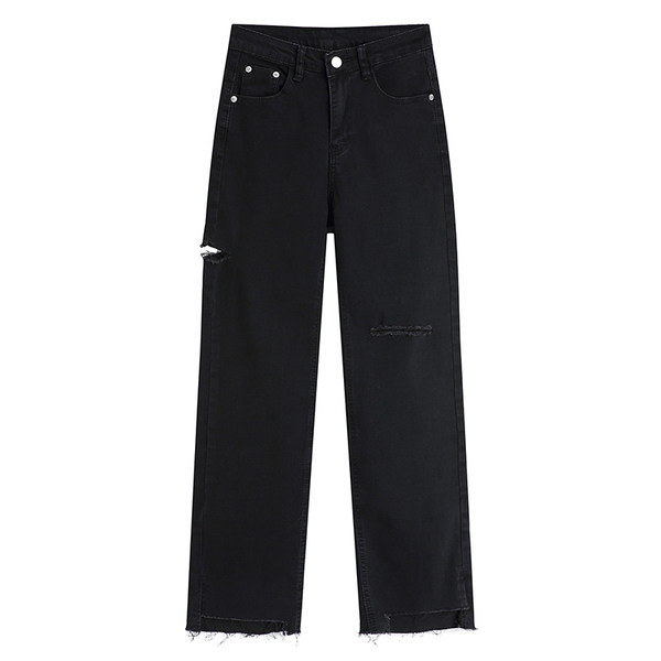 Sieviešu džinsi ar saplēstu rakstu