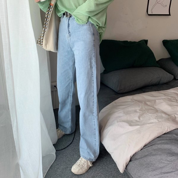 Blugi de dama lati cu buzunare si talie inalta - doua culori