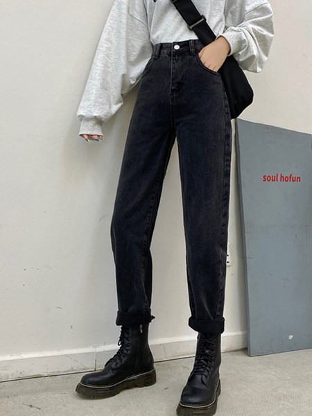 Blugi de dama de culoare neagra cu lungime 7/8