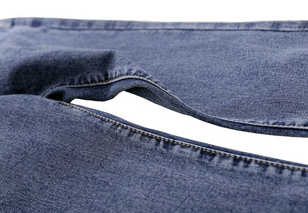 Blugi de dama model drept cu talie inalta si efect rupt