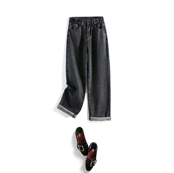 Ikdienas džinsi ar augstu vidukli un platām kājām