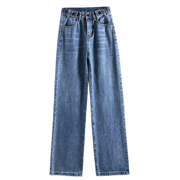 Ikdienas džinsi ar augstu vidukli un platām kājām