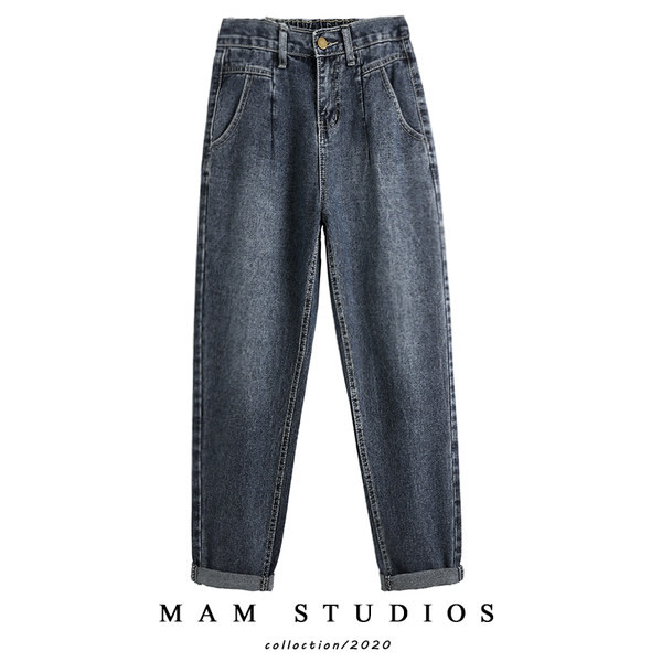 Γυναικεία φαρδύ τζιν ρετρό στυλ με ψηλή μέση