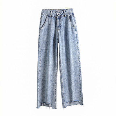 Γυναικεία τζιν με σκισμένα μοτίβα και τσέπη