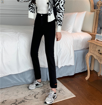 Γυναικεία casual τζιν με υψηλή μέση και μήκος 9/10