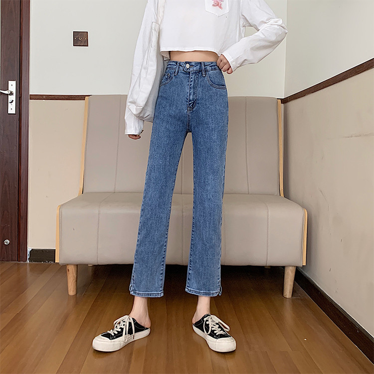 Blugi moderni elastici de dama cu buzunare si talie inalta